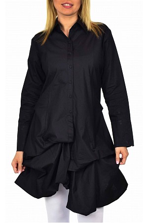 Puckered Look Button Down Unev ...